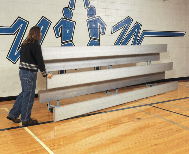 Bison 15-foot 3-tier Easy Store indoor aluminum bleachers