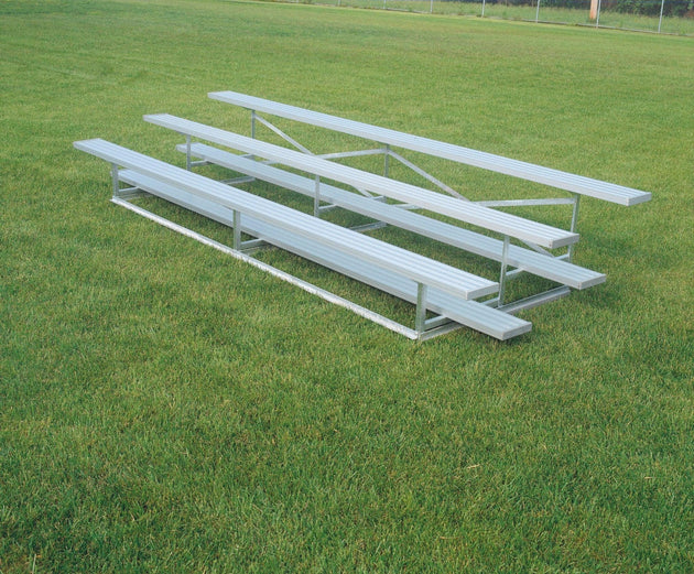 Bison 15-foot 3-tier Weatherbeater outdoor aluminum bleachers