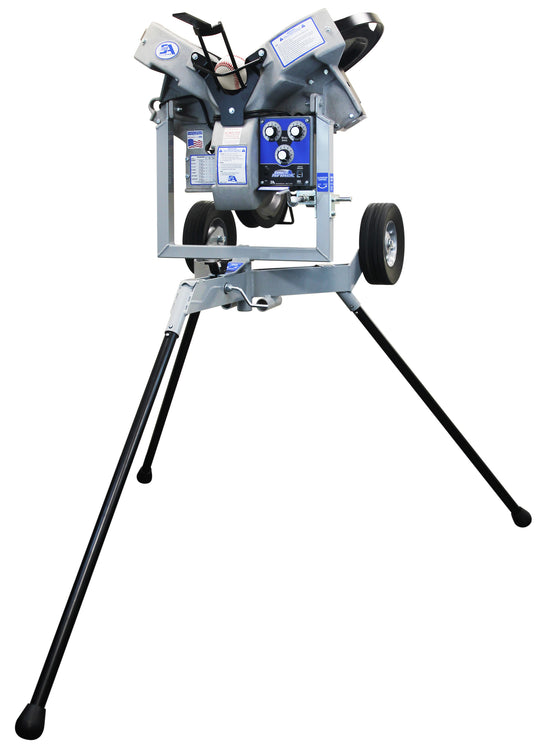 Sports Attack Hack Attack baseball pitching machine controls side view