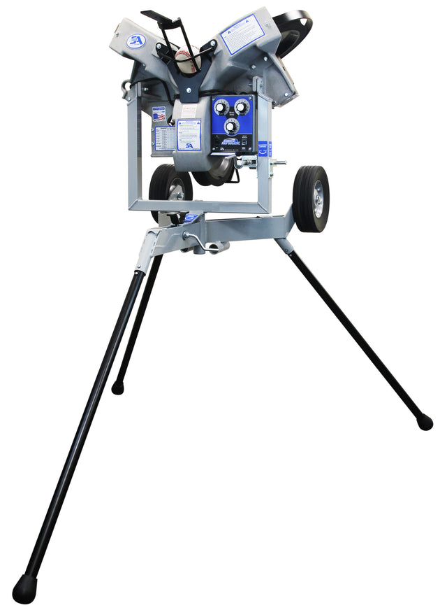 Sports Attack Hack Attack baseball pitching machine controls side view