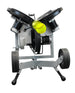 Front view of Sports Attack Hack Attack softball pitching machine with ball